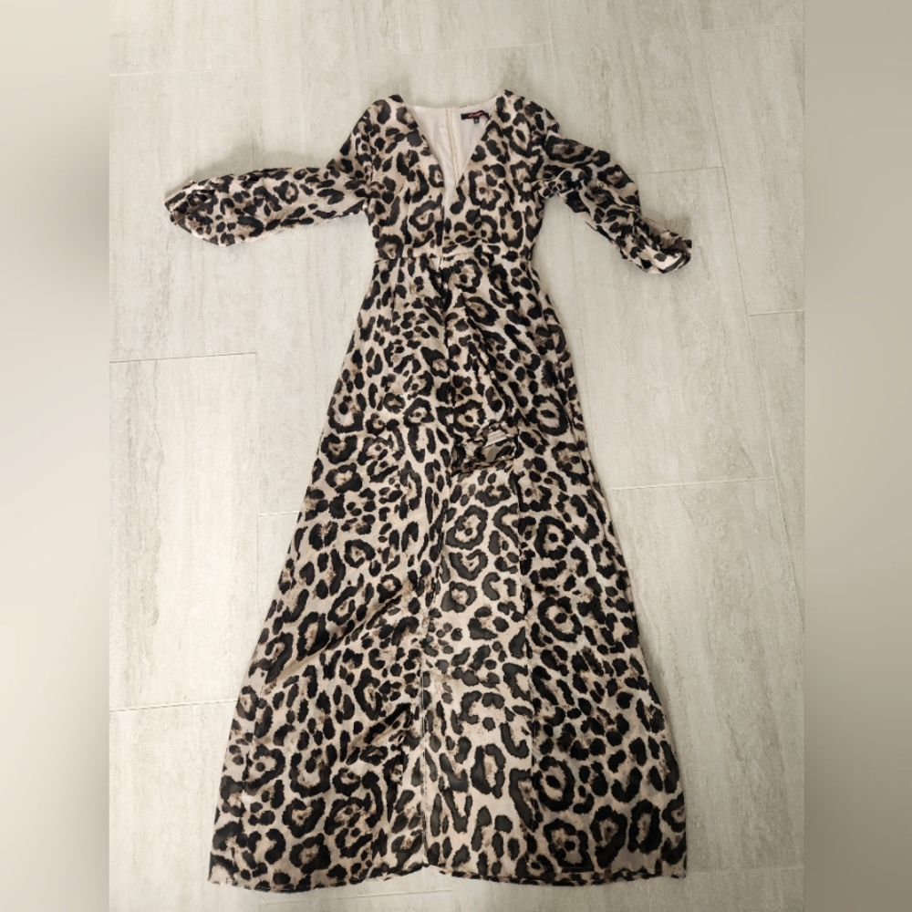 Leopard Short Romper with Train